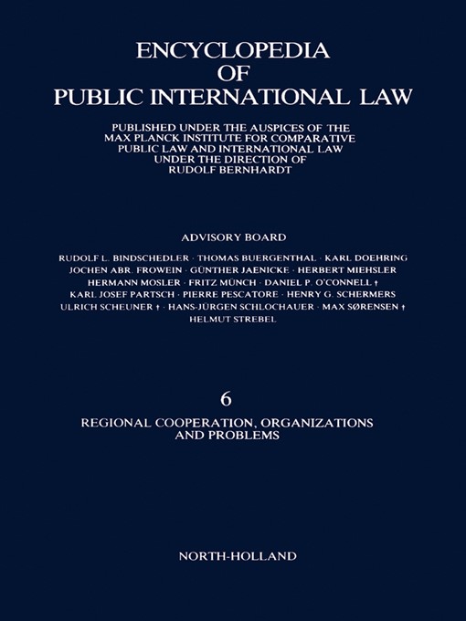 Title details for Regional Cooperation, Organizations and Problems by Rudolf Bernhardt - Available